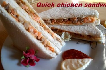 Quick chicken sandwich with carrot||healthy chicken sandwich||easy homemade