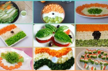 Tri-coloured salad decoration ideas for republic day |