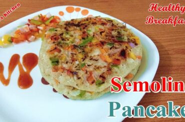 Semolina Pancakes Recipe in Hindi | Instant Sooji Uttapam | Healthy Breakfast Recipe | Rava Pancakes