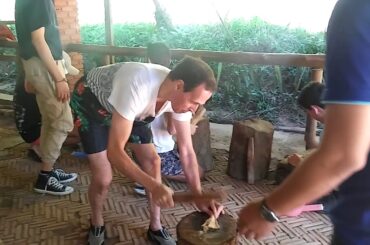 Making Some Healthy Snack For Elephant