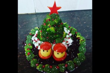 Christmas salad decoration #salad decoration #Marry Christmas #broccoli flower