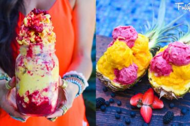 Mango Raspberry Swirl Nice Cream! FullyRaw Vegan!