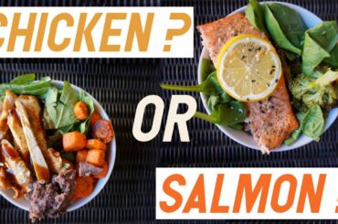 Healthy Chicken & Salmon Buddha Bowls | Meal Prep