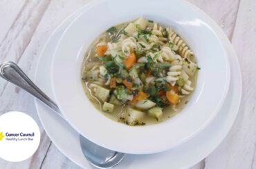 Easy Vegetable Pasta Soup Recipe | Healthy Lunch Box