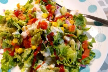 Veggie Salad with Homemade Salad Dressing | Healthy Salad | Salad Dressing with Yogurt