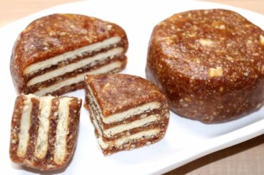 बिना चीनी से बनाये खजूर की अनोखी मिठाई | Khajur Pie - Khajur Sandwich | Winter Special Snack 2020