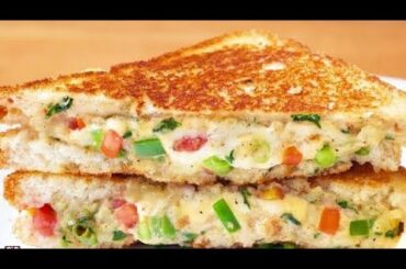 Cheesy Veg Sandwich Recipe / Cheese Sandwich