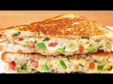 Cheesy Veg Sandwich Recipe / Cheese Sandwich Cheesy Veg Sandwich Recipe / Cheese Sandwich