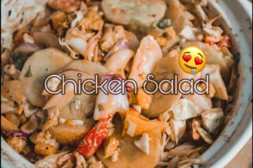 CHICKEN SALAD | HEALTHY RECIPE FOR FAT LOSS | 2020 resolution | I started eating healthy..
