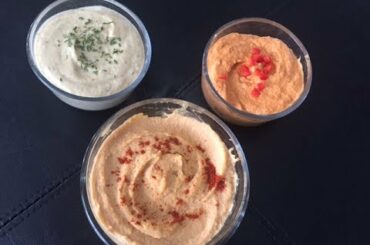 3 easy Hummus Recipes | 3 Hummus Flavours | Simple Chickpea Dip Recipes | Healthy snack ideas