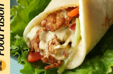 Grilled chicken shawarma with Lebanese style pita bread Recipe By Food Fusion