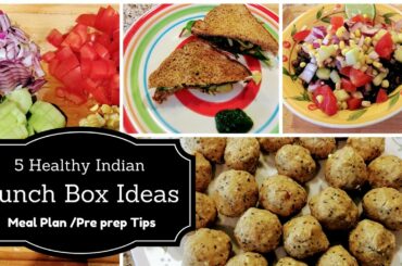 5 Healthy Indian Lunch Box Ideas (Part1) + Meal Plan/ Prep Tips  (part1 )ll RealLife RealHome