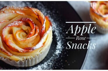 விருந்தினரை அசத்த ஆப்பிள் ரோஜா ஸ்னாக்ஸ் Dessert- Rose Shaped apple baked dessert | apple rose pastry