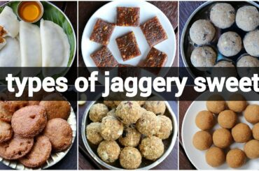 6 types of jaggery sweets recipes | healthy no sugar indian desserts | no sugar sweets for festival