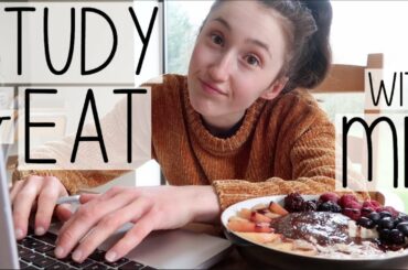 (AD) WHAT I EAT IN A DAY STUDY WITH ME | VEGAN + HEALTHY FULL DAY OF FOOD WHEN STUDYING