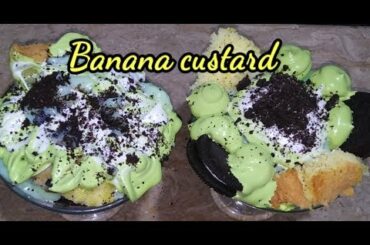Banana custard recipe||healthy dessert recipes|How to make fruit custard||made by YUM BITES