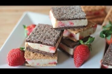 Healthy "Ice Cream" Sandwiches Recipe (Strawberry Banana)