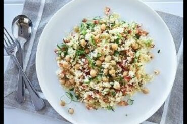 CHICKPEA COUSCOUS SALAD-- healthy option for quick breakfast, lunch or dinner..with fresh veggies...