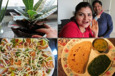 Aj Ke Din 2 Khushiya Ek sath Mile | Husband’s Special Breakfast- Bread Pizza | Indians in Chicago