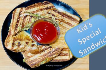 Tasty Avocado grilled Sandwich recipe | kids Lunch box Recipe | Prepared by 6 years old kid