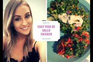 PICO DE GALLO BAKED CHICKEN & SALAD | HEALTHY & EASY DINNER IDEA | EmsEssentials