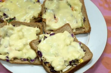 Egg vegetables cheese bread | brown bread with egg veg | healthy recipe |  Diet brown bread aim life