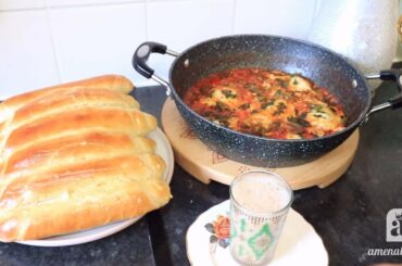 Quraac Fudud Shakshuka Iyo Rooti | Shakshuka And Bread Breakfast Recipe | Amenabeauty