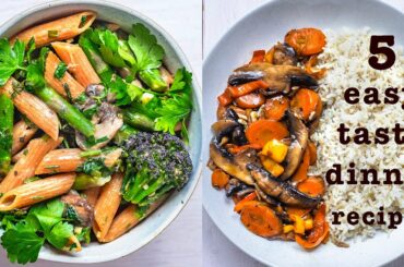 5 easy weeknight dinner recipes/ A week of healthy vegan meals/gluten-free and meal prep friendly