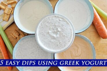 5 HEALTHY & EASY Dips made with GREEK YOGURT