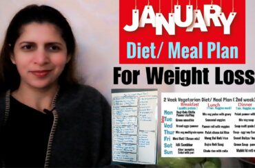 2 Weeks Indian Vegetarian Meal / Diet Plan for Weight Loss | January Weight Loss Challenge | Hindi