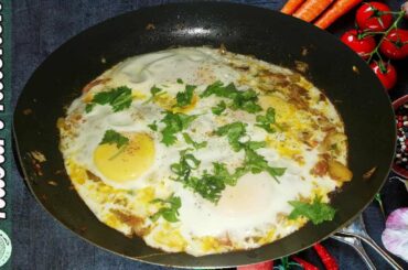 Eggs with Tomatoes & Potatoes - Easy Afghani Style Breakfast/Tasty & Perfect Afghani Omelette