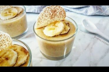 تحلية باردة بالموز في 10 دقائق فقط🍮/ سناك صحي و لذيذ /🍮easy & healthy snack