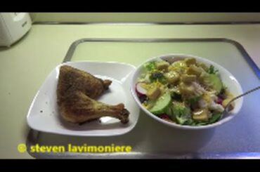 grilled chicken leg quarters and healthy salad