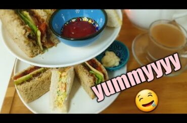 Club sandwiches(veg)/ tea time snack/ party ideas and lunch box ideas