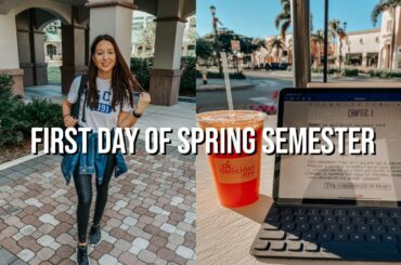 VLOG: first day of spring semester, digital notes, easy + healthy dinner