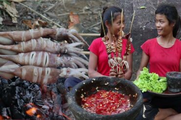 Grilled Squid with Salad and Peppers sauce Taste delicious - Squid with Salad for Food ideas # 100