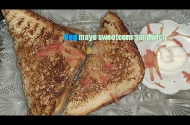 Veg mayo sweetcorn sandwich/vegetables sprouts sandwich/healthy and delicious recipe