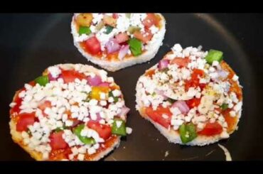 Pizza bread disc recipe|Easy bread snack|pizza bread disc without oven|chessy veg evening snack|
