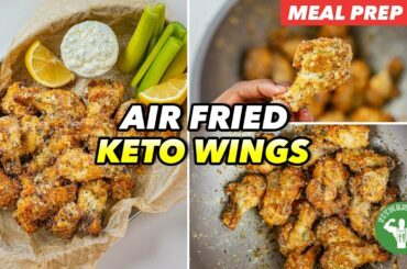 Air Fried Keto Wings for SuperBowl Snack - Garlic Parmesan