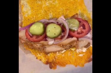 Cheese wrap sandwich, Bake cheese on parchment paper