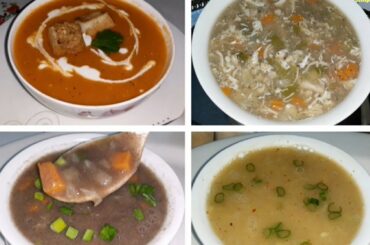 4 Healthy & Tasty Soup Recipes | Indian soup recipes | tomato soup , ragi soup , chickensoup recipes