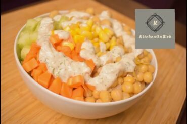 Healthy salad recipe with cashew ranch dressing