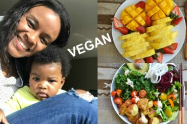 What I ate today as a vegan breastfeeding mom (Healthy foods ideas) | vlog