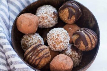 FUDGEY CARAMEL BLISS BALLS ~ 3 ways! (easy vegan snack recipe!)