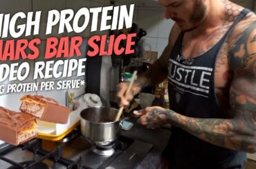 Healthy HIGH PROTEIN Mars Bar Slice Recipe