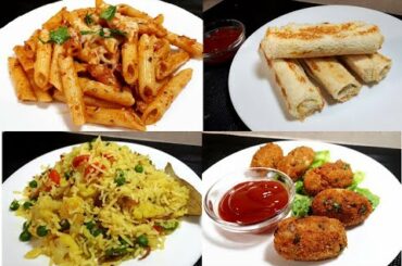 ४ तरह की आसान स्नैक्स रेसिपी बच्चो के लिए !! 4 Easy Snacks Recipe for Kids...