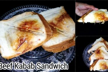 Sandwich recipe |Shami  Kabab sandwich recipe|Bread snack for Breakfast||Lunch box idea