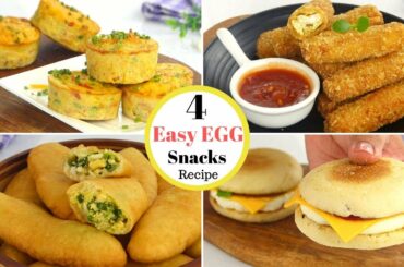 4 Easy Egg Snacks Recipes by Tiffin Box for kids | Egg piroshki, Egg Muffin, Egg Burger, Egg Fingers