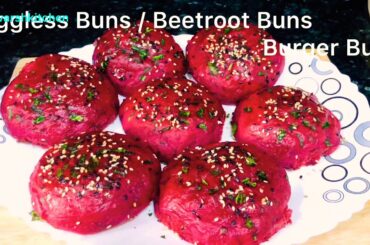Eggless Burger Buns / Burger Buns / winter recipe / beetroot buns/  Spinach bread  / પાલક બીટ પાવ