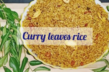 Curry leaves rice recipe in kannada/Healthy lunch ideas recipe in kannada by Manjula.